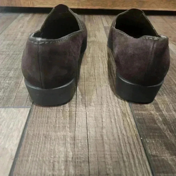 Stuart Weitzman Wedge Loafers Womens Size 8.5 Brown Suede Slip On Platform Shoes - Picture 4 of 8